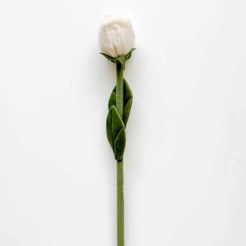 CJ HENDRY White Rose Plush Flower